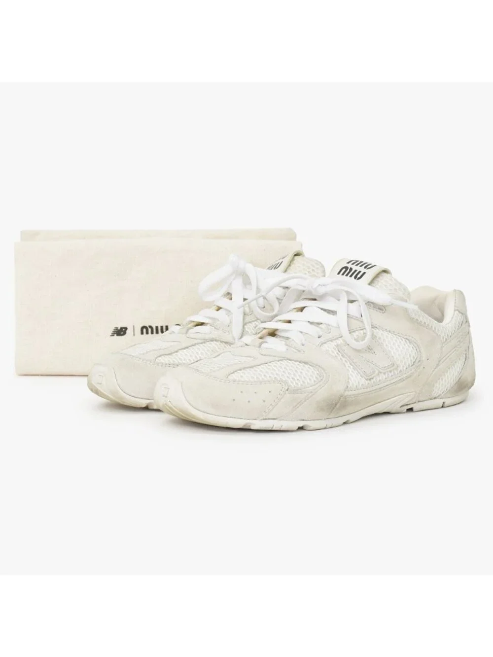Miu Miu New Balance Suede Mesh Beige White